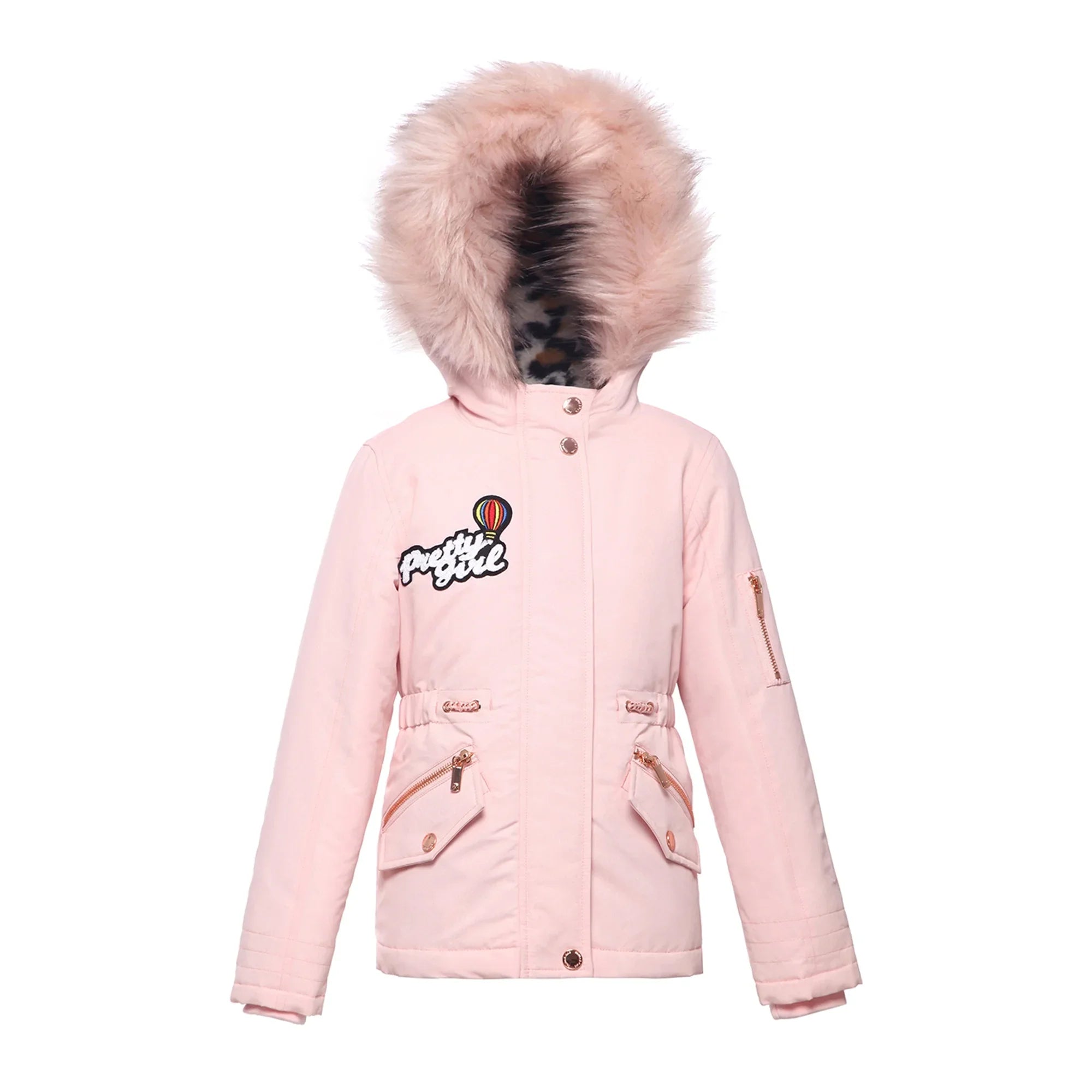 Rokka&Rolla Girls' Winter Coat with Faux Fur Hood Parka Jacke