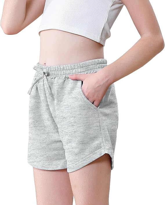 Neutocd Girls Shorts with Pockets Elastic Casual Running Shorts