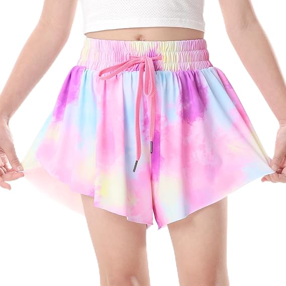Play Tailor Butterfly Shorts Girls Flowy Athletic Short 2 in 1
