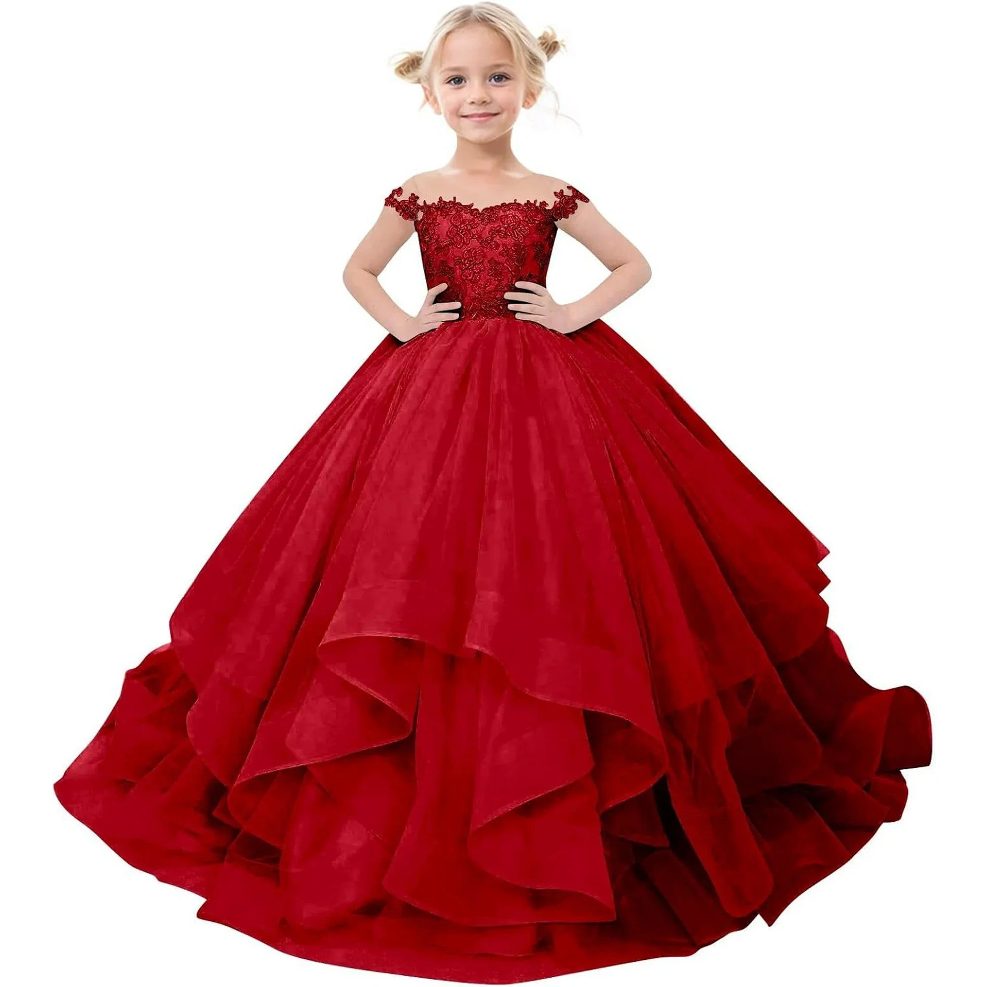 Drtj Flower Girl Dress - Elegant Tulle & Lace Princess Gown
