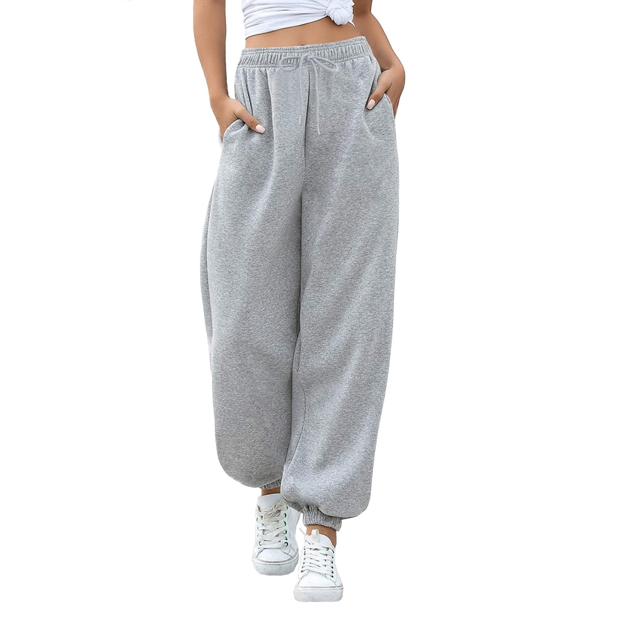 EESK Pantalones Deportivos para Mujer Women's Cinch Bottom Extra Long Sweatpants