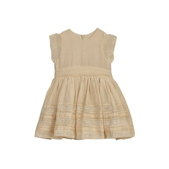 Noralee girls Dahlia Silk-Blend Dress, 4Y, Gold