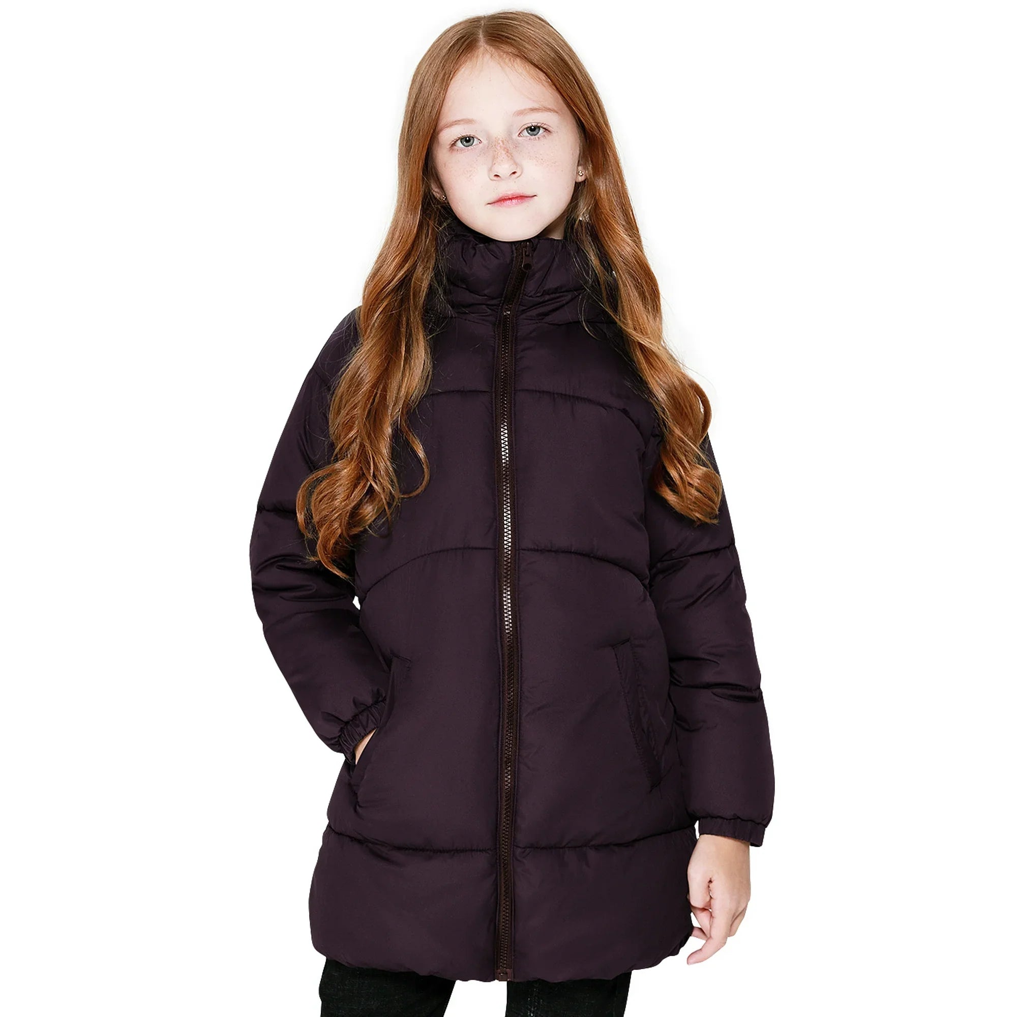 SOLOCOTE Girls Winter Coats Heavyweight Mediun Length Warm Jackets
