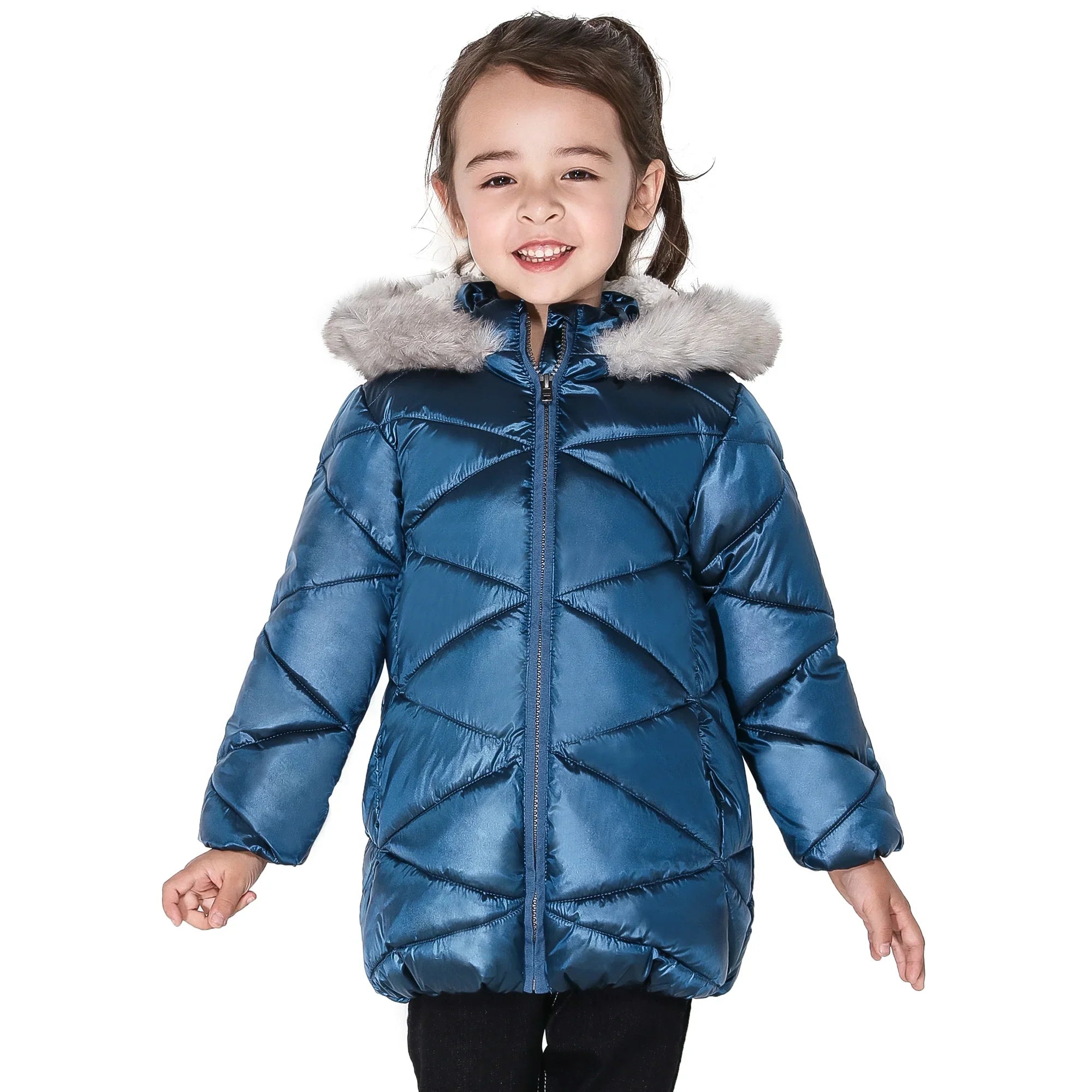 OLOCOTE Girls Winter Coats Hooded Sherpa Lined Lightweight Jacket