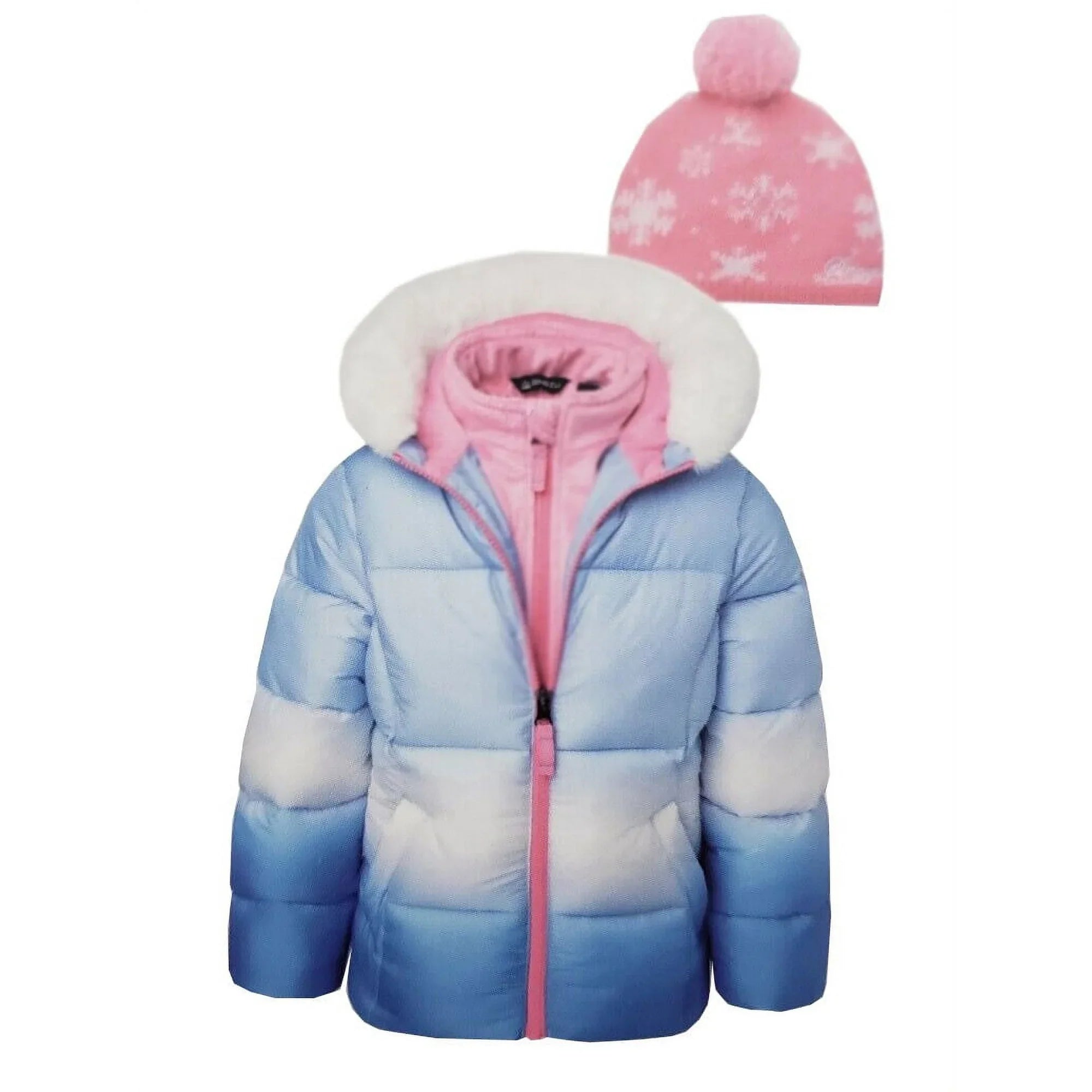 Snozu Girls' Outerwear Winter Jacket and Hat Set