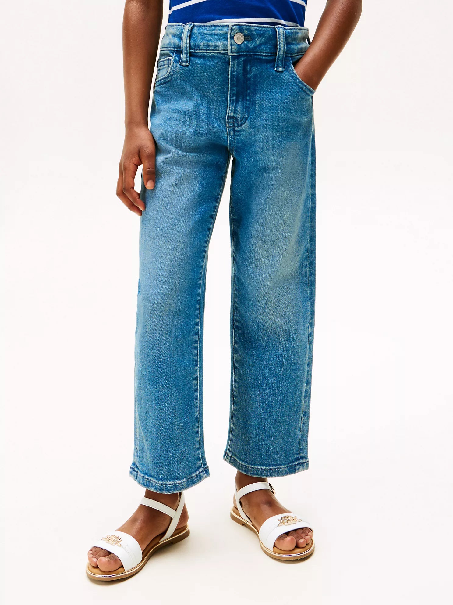 Kids' Light Wash Stretch Girlfriend Jean